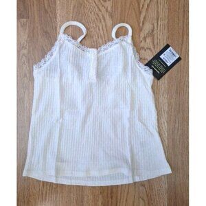 Art Class Off White Ruffled Ribbed Light Summer Sleeveless Tank Top Girls XS 4/5